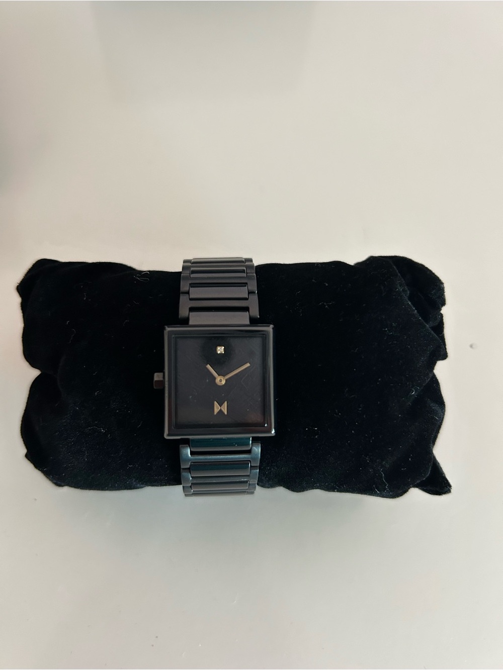 MVMT Black Square Watch with Metal Bracelet